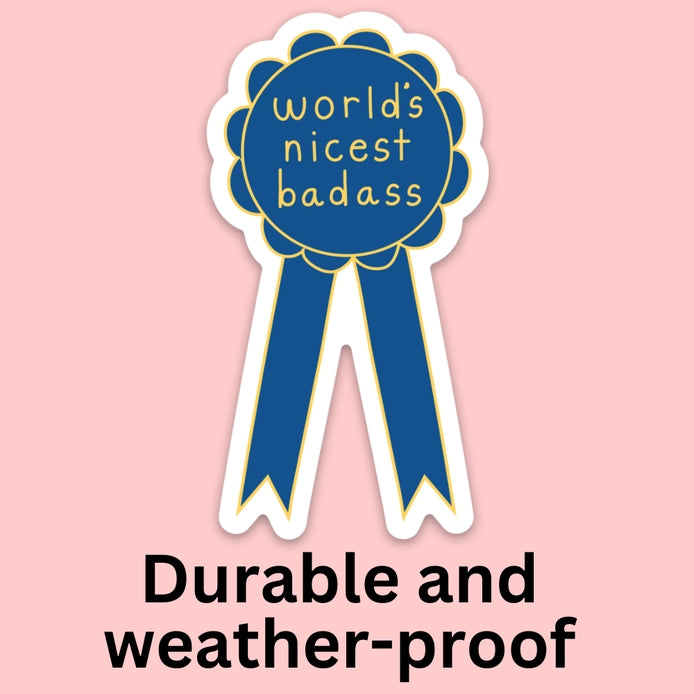 "World's Nicest Badass" Medal - Bumper Sticker