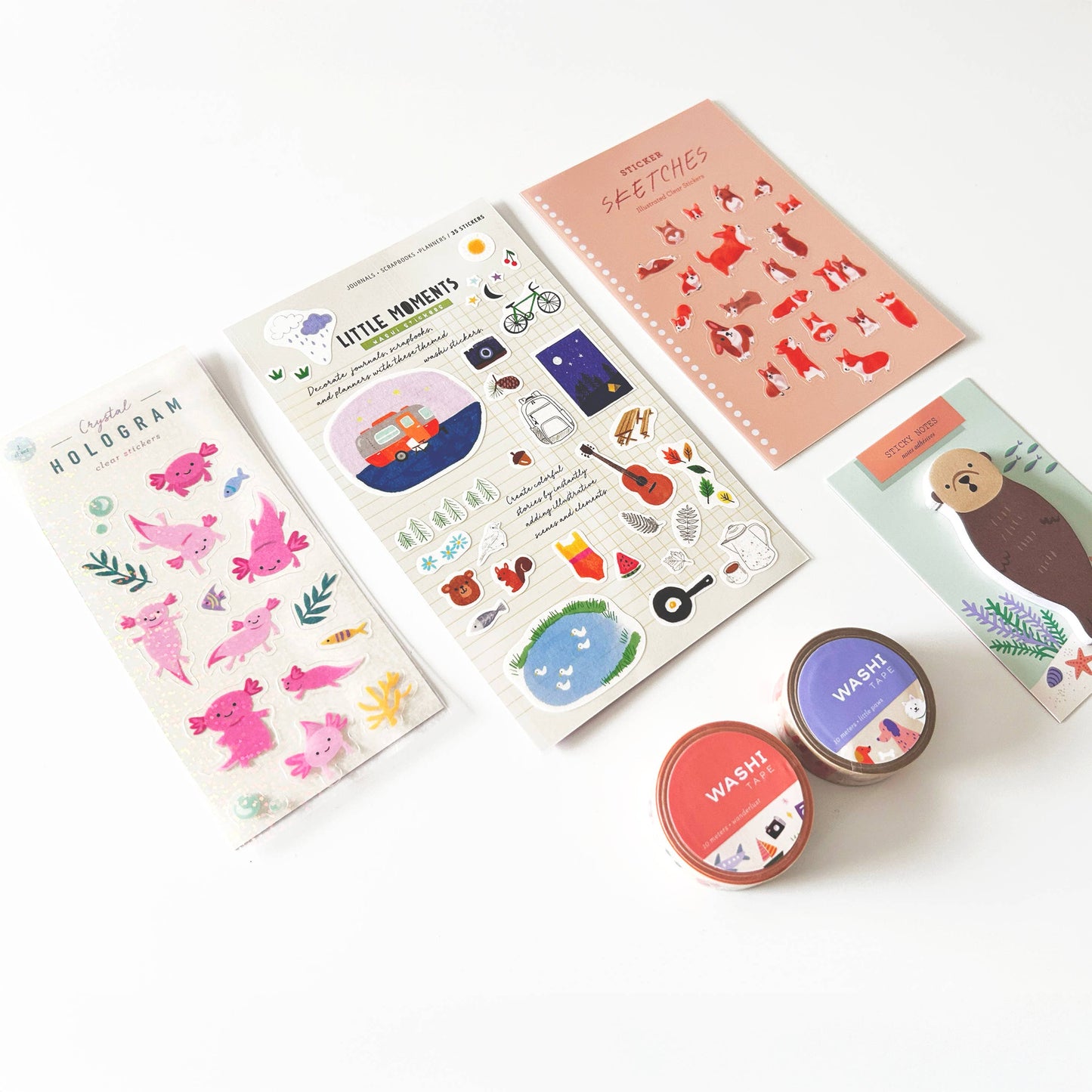 Axolotls Crystal Hologram Clear Stickers