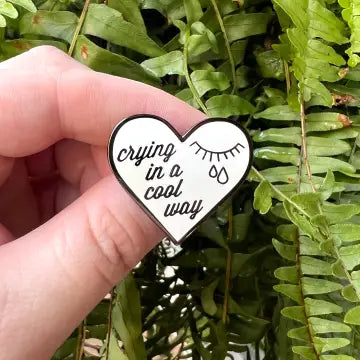 "Crying in a Cool Way" Heart Enamel Pin