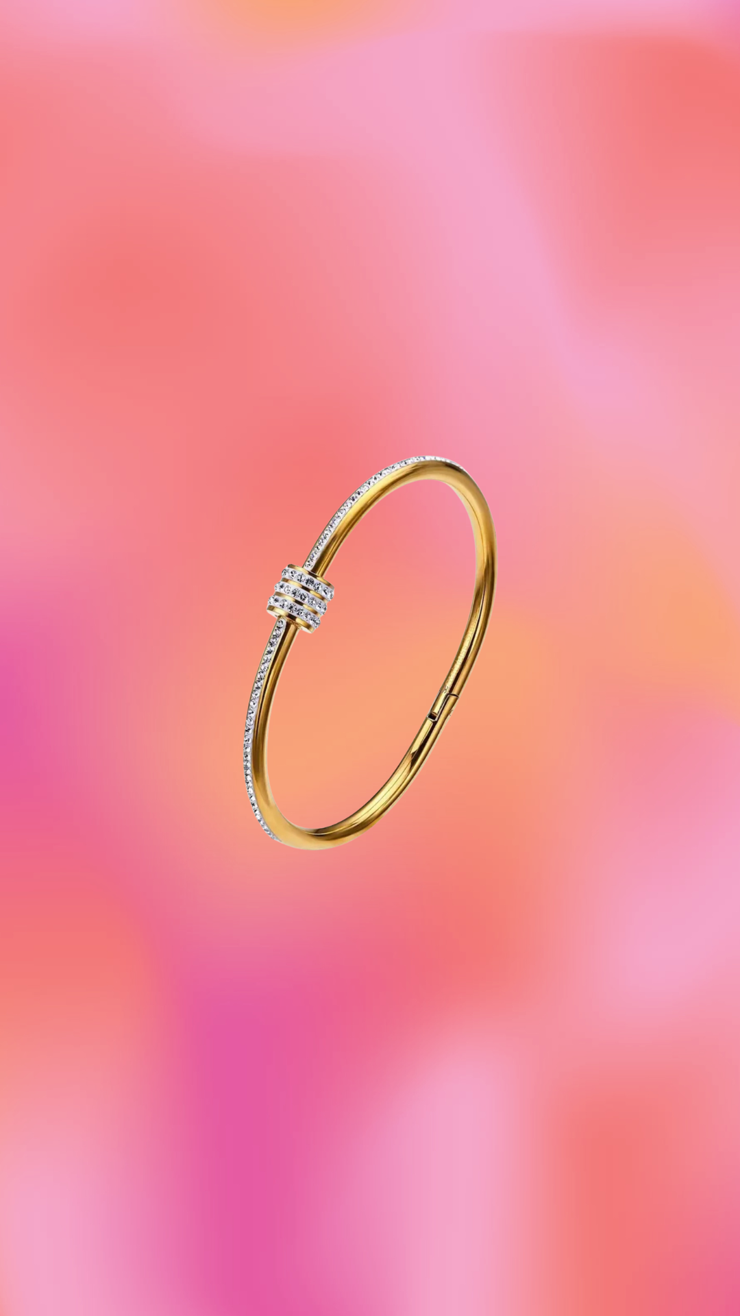 Sparkling Screw Clasp Titanium Bangle