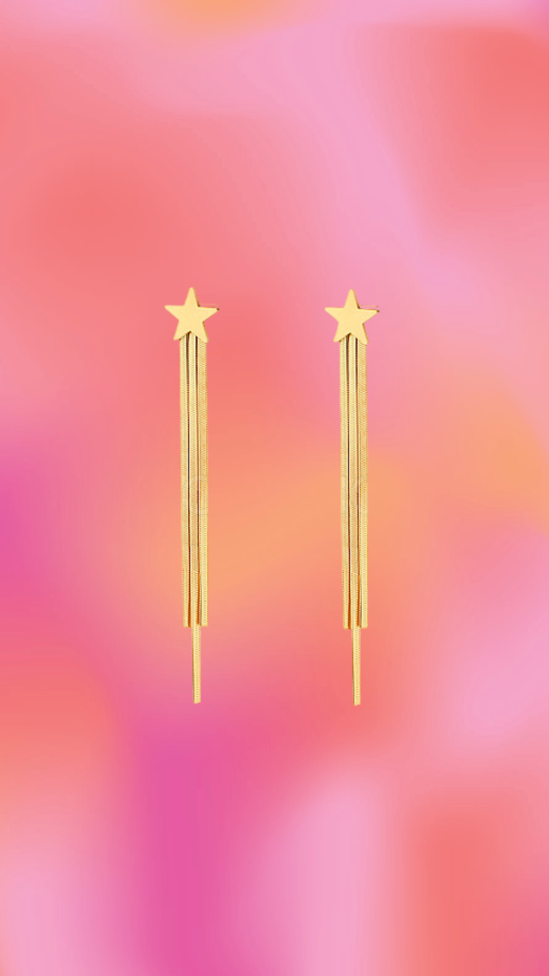 Titanium Tassel Star Earrings