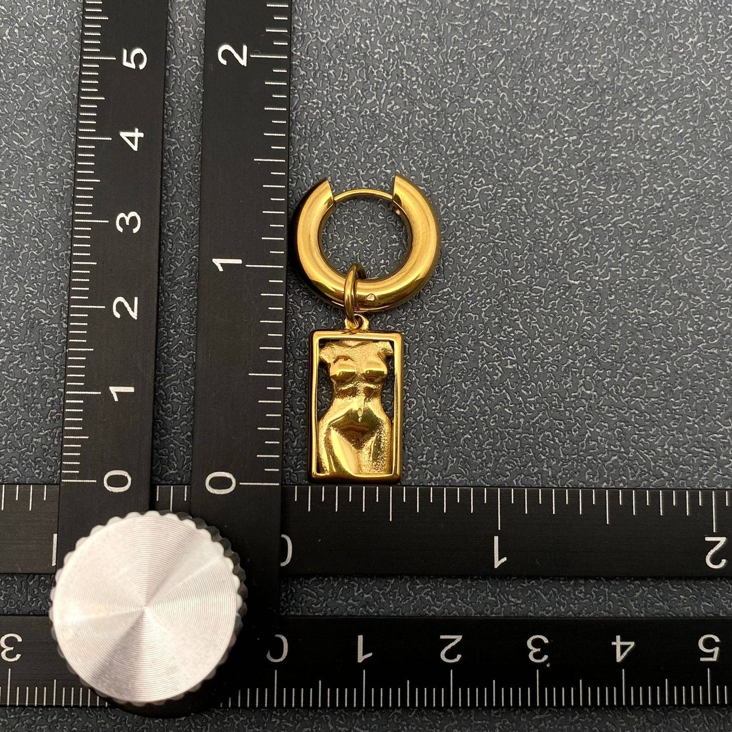 18K Gold Plated Women Body Charm Huggie Earrings