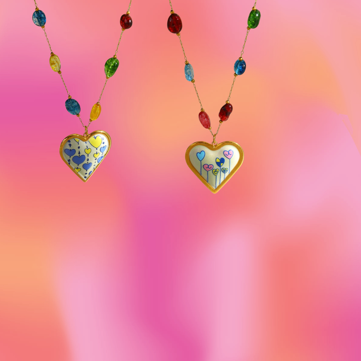 Colorful Rock Charm Necklace
