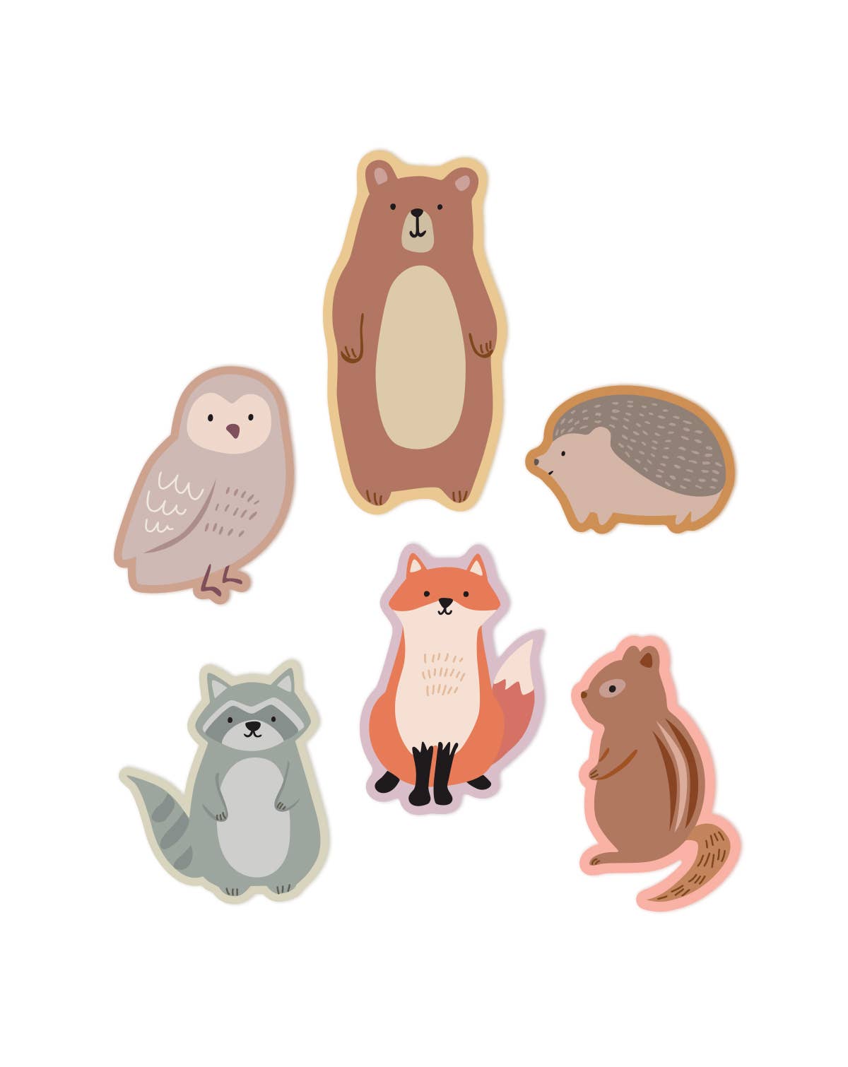 Forest Animals Flake Stickers