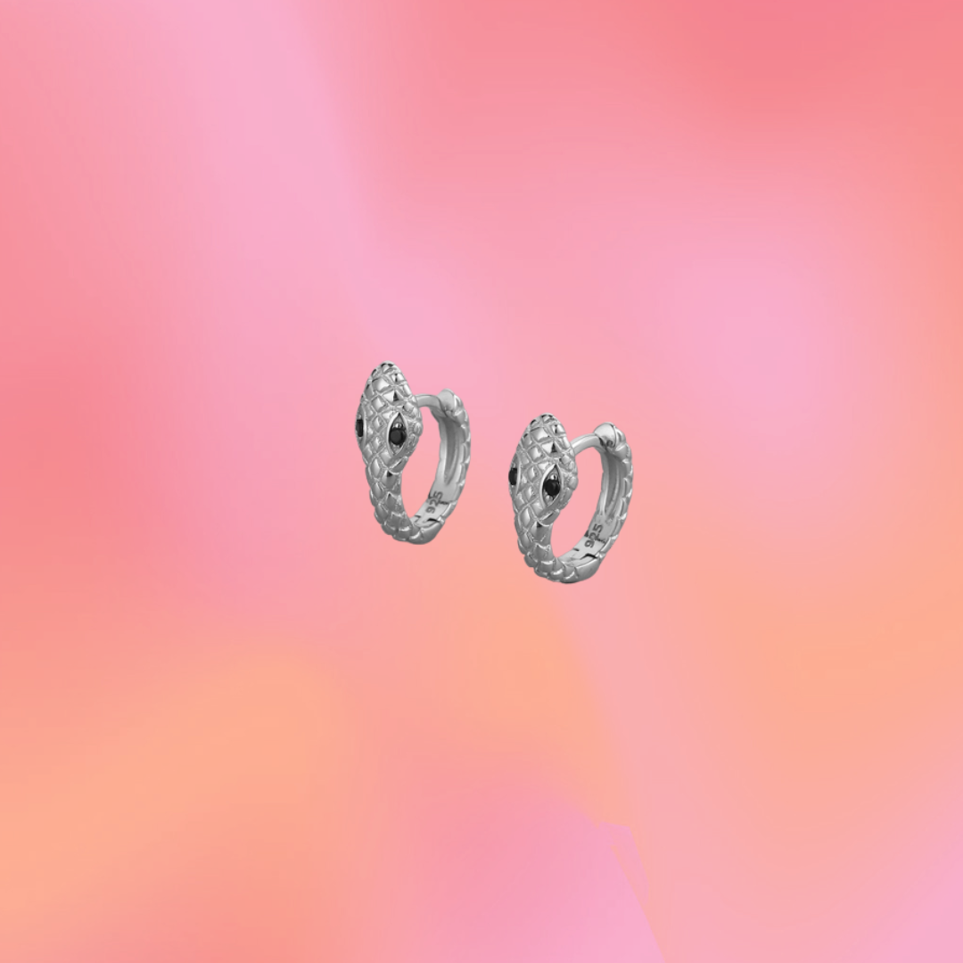"Love at First Bite" Hoop Snake Earrings