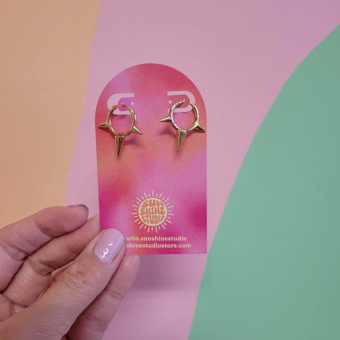 Spiked Hoop Earrrings