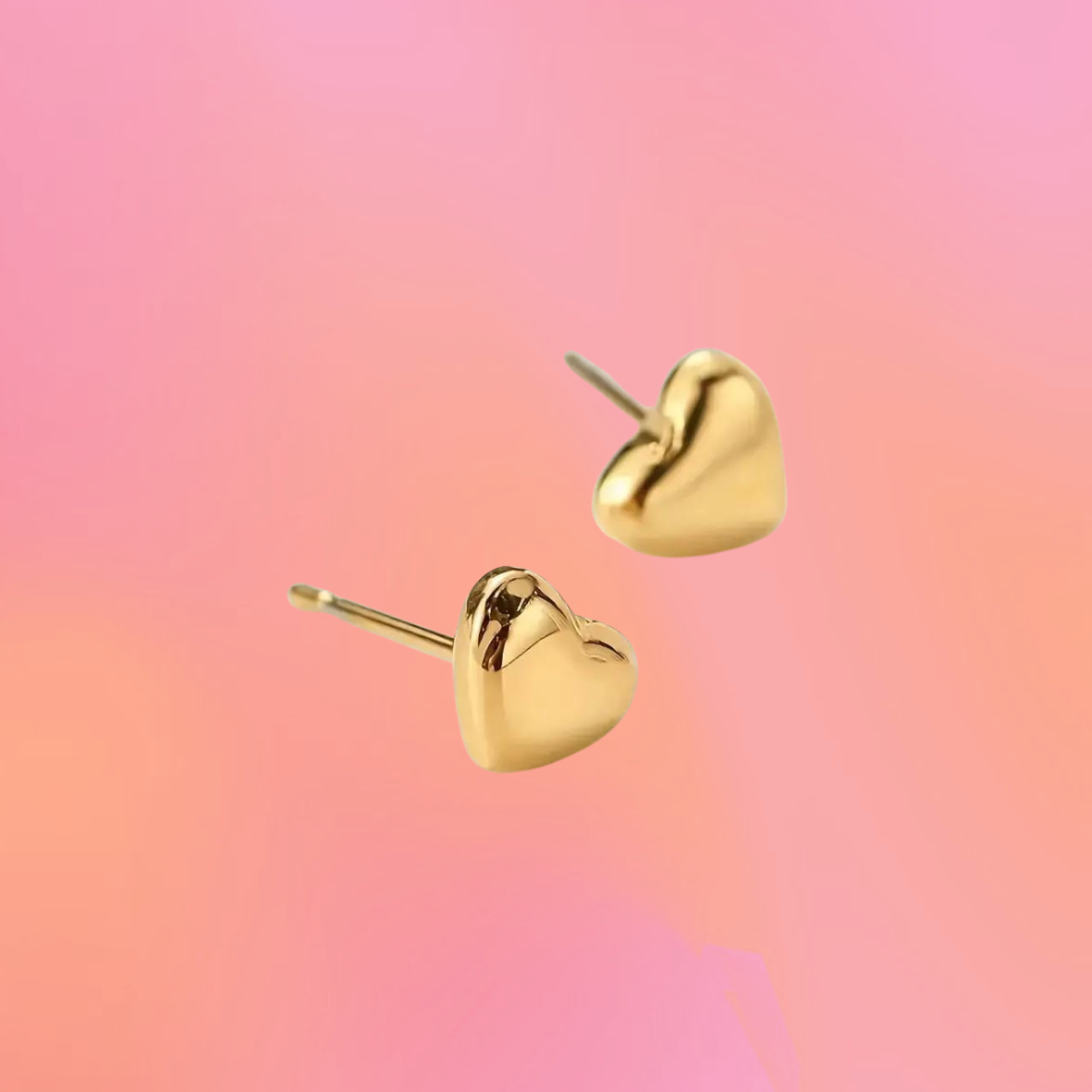 Large Puff Heart Stud