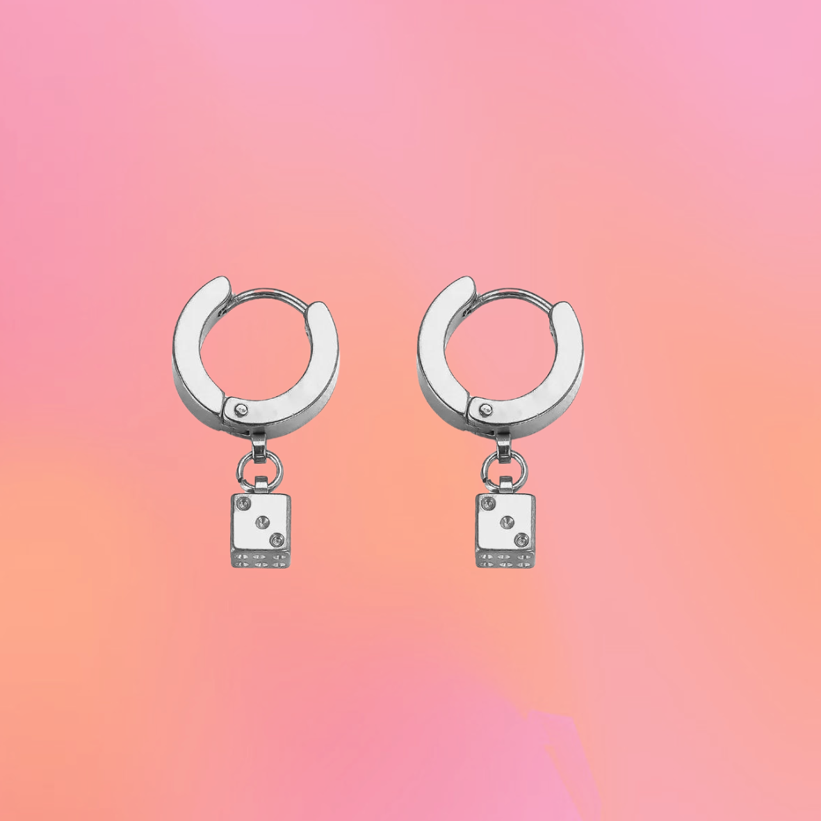 Titanium Dice Charm Earrings