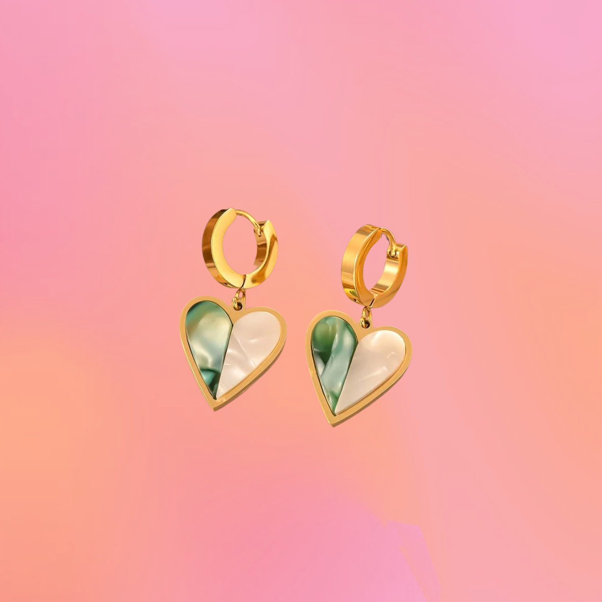 Green/White Pearl Titanium Hoop