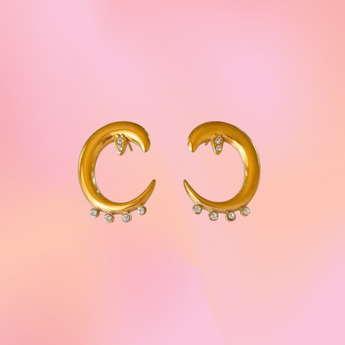 Shimmering Moon Titanium Earrings