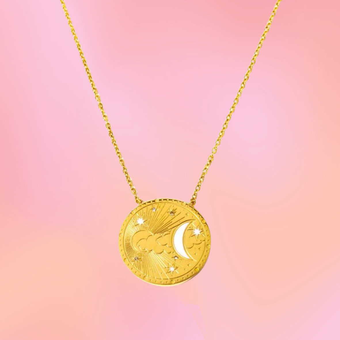Titanium Sun/Moon/Star Necklace