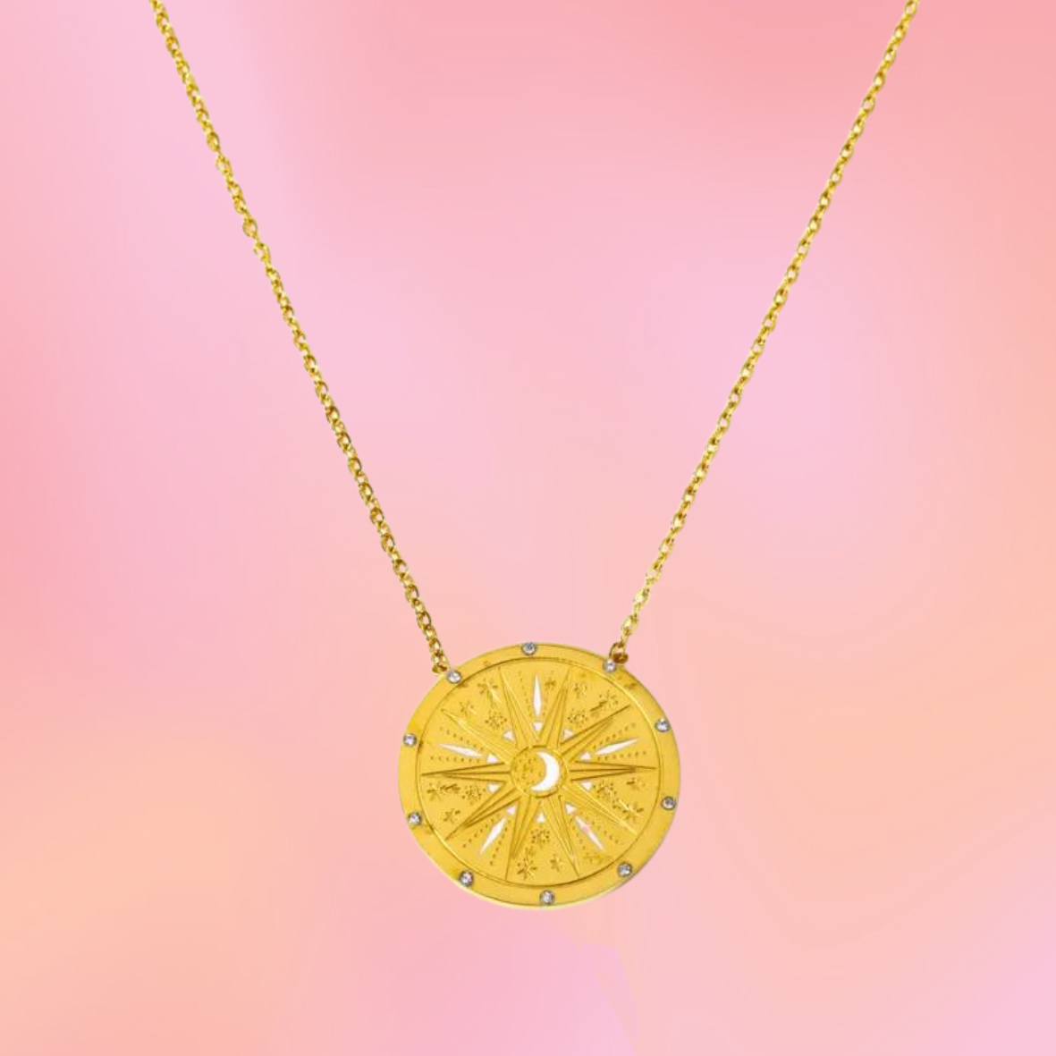 Titanium Sun/Moon/Star Necklace