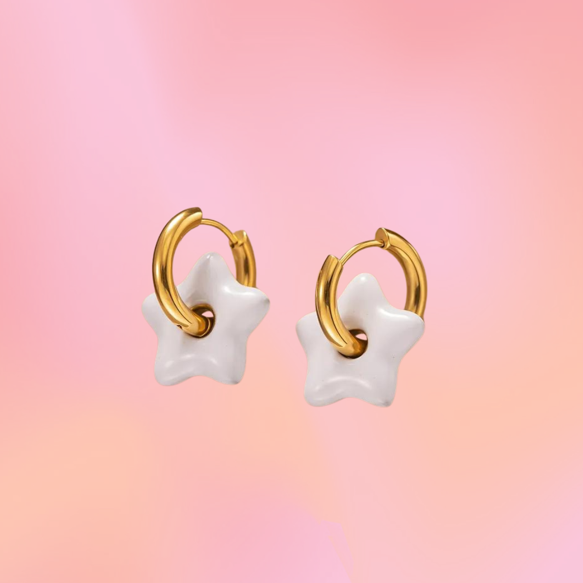 Puffy Star Titanium Hoop