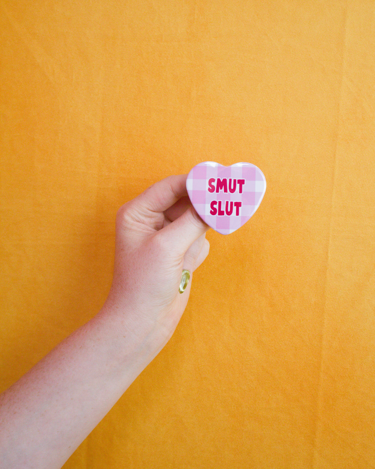 Smut Slut Heart Shaped Pin
