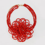 Beaded Rosette Choker