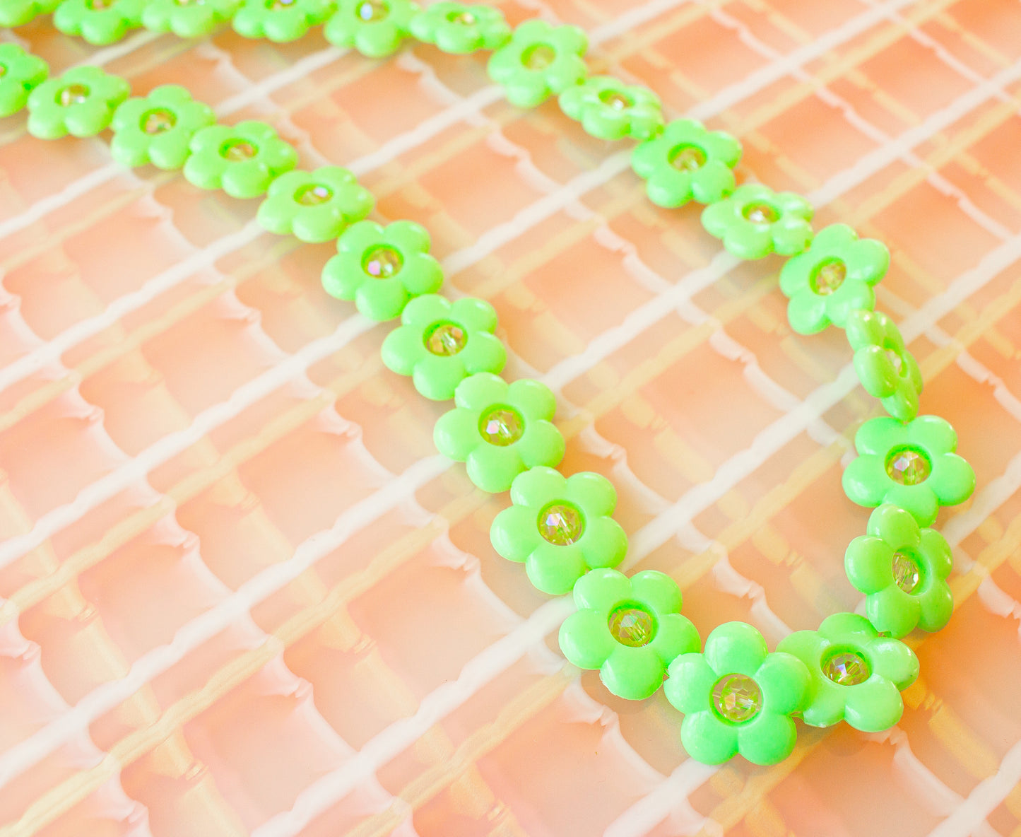 Green Pastel Flower Necklace