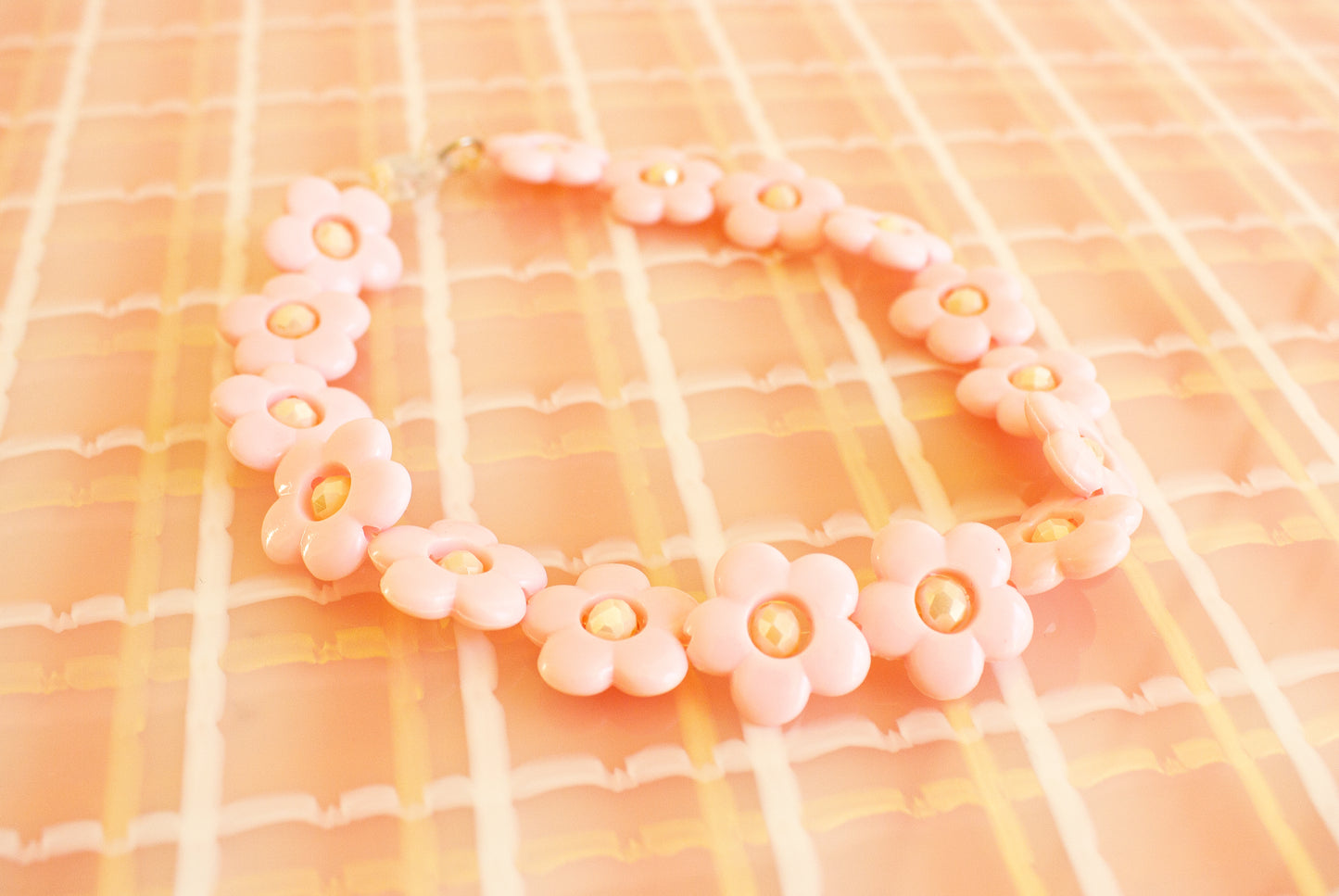Pastel Pink Flower Necklace