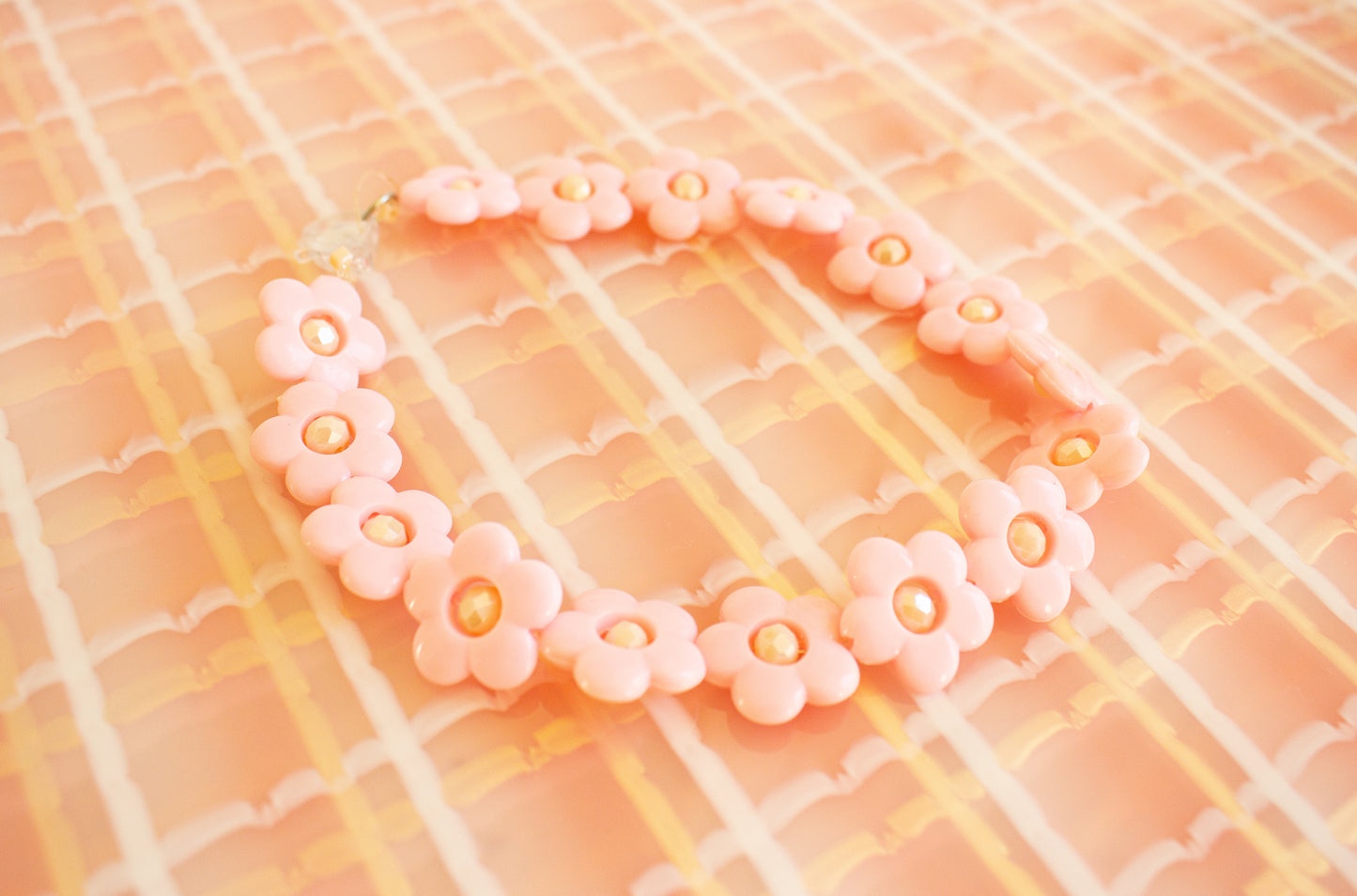 Pastel Pink Flower Necklace