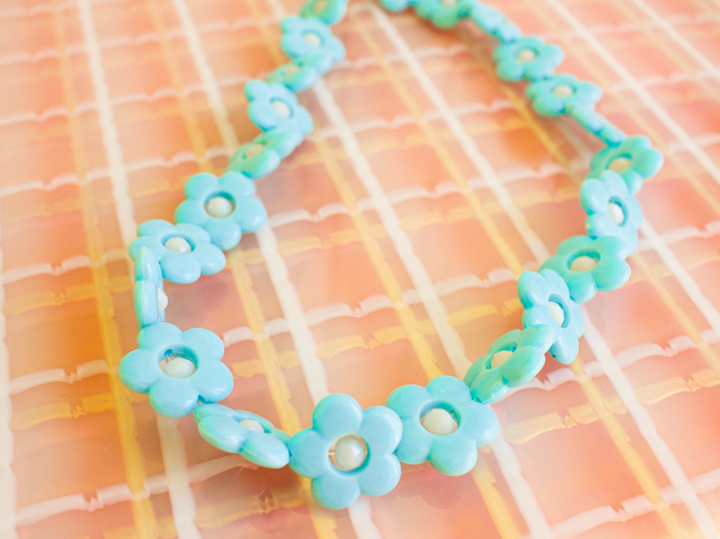 Blue Pastel Flower Necklace