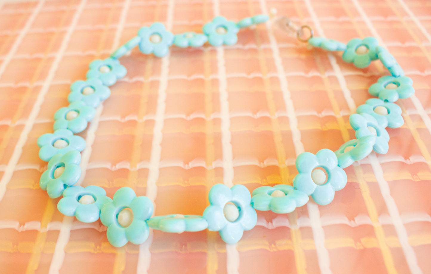 Blue Pastel Flower Necklace
