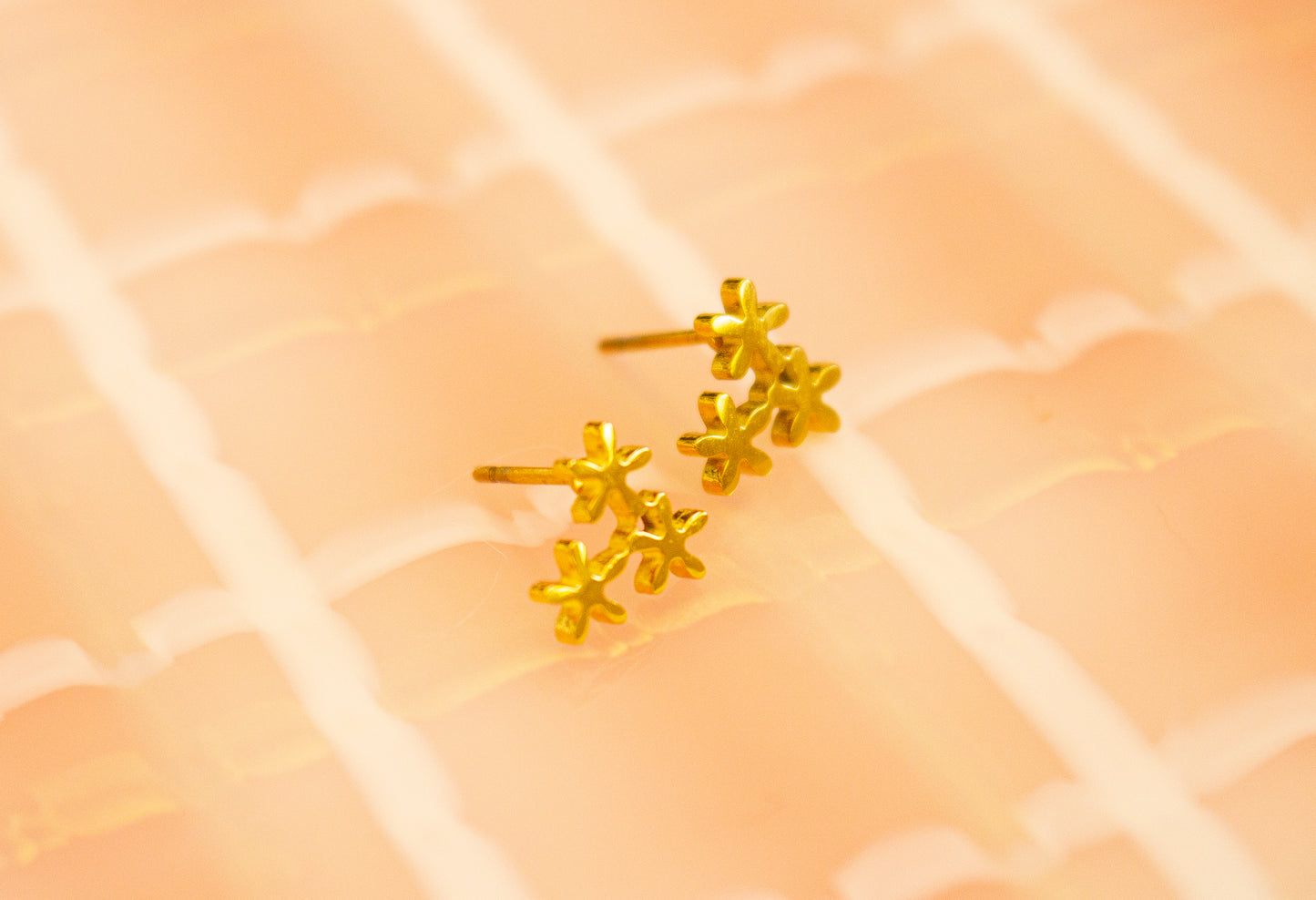 3 Tiny Flower Studs