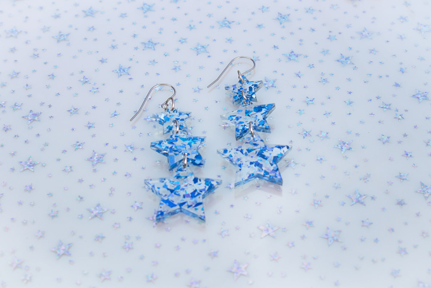 Midnight Blue Confetti Stars Taylor Swift Earrings