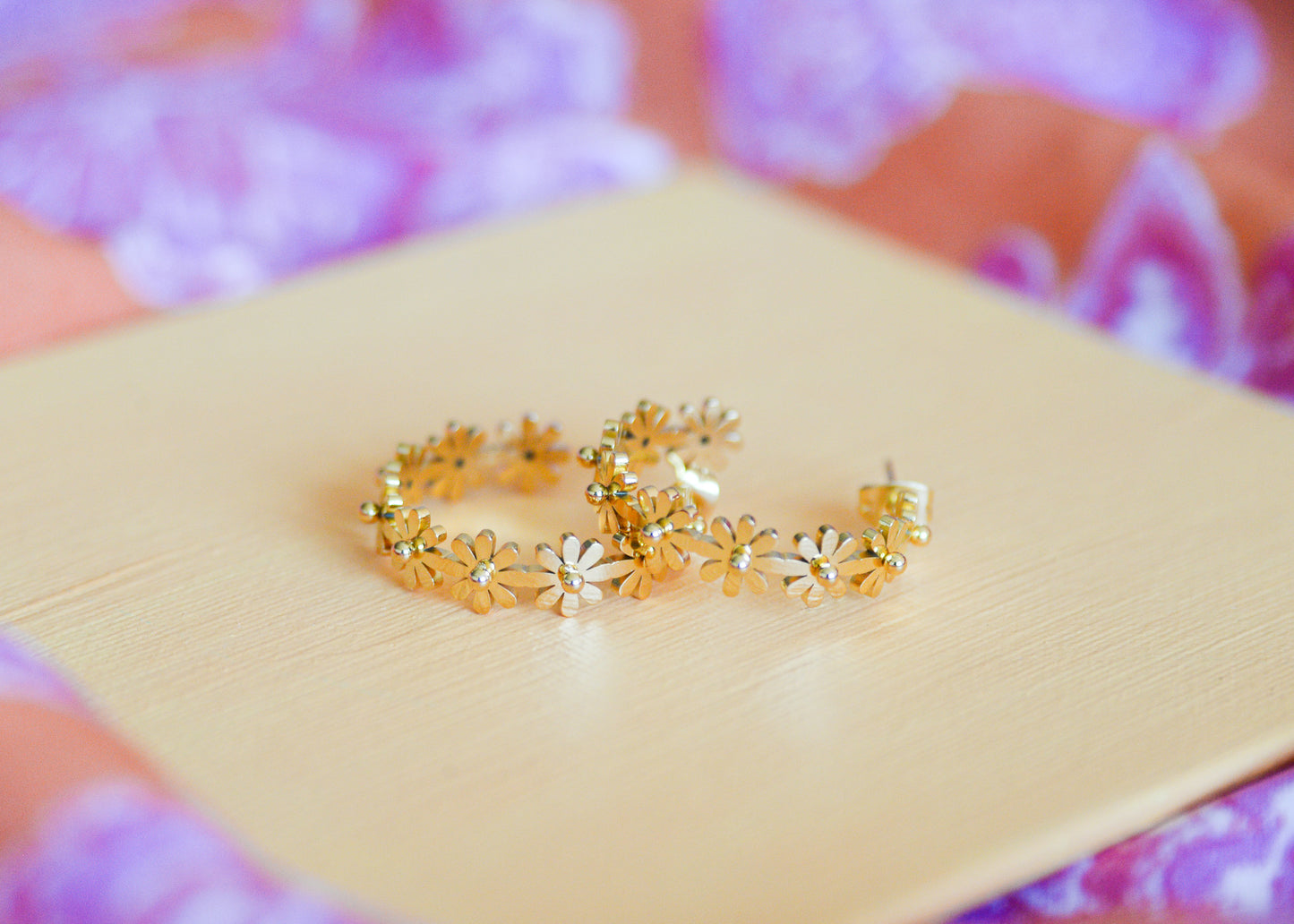 Titanium Daisy Hoops