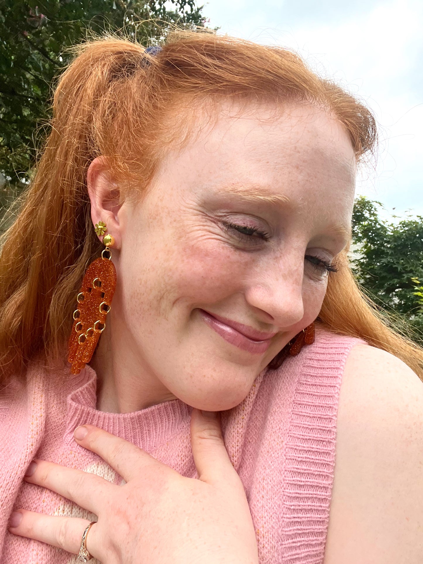 Orange Glitter Statement