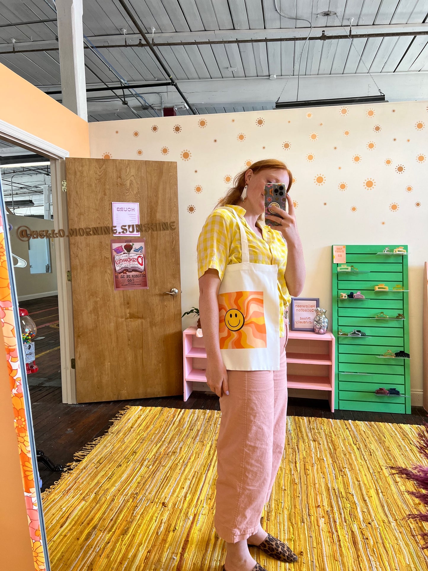 Retro Smiley Face Tote Bag