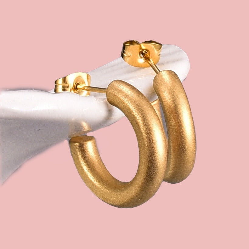 Matte Titanium Hoops