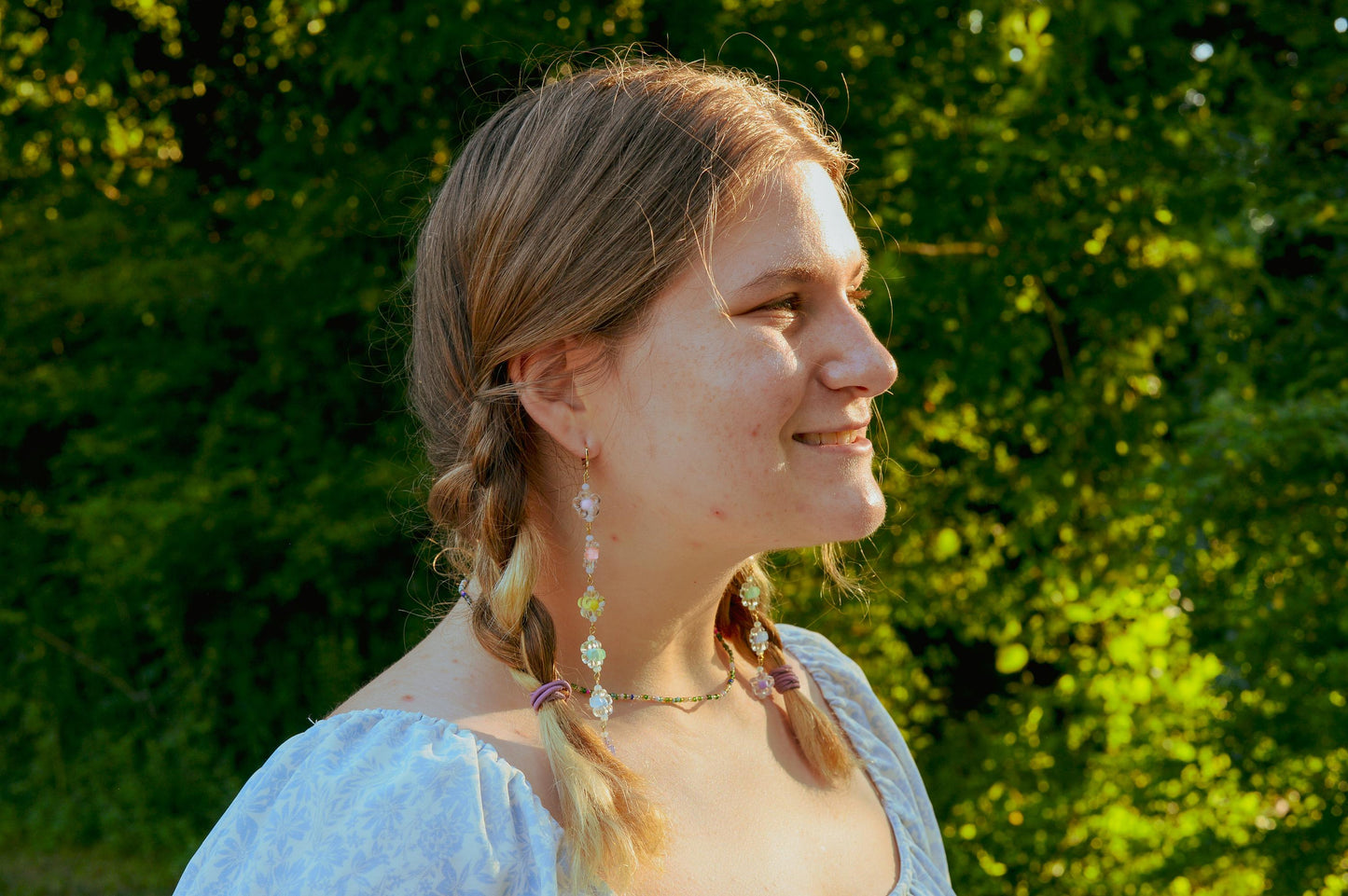 Dreamy Pastel Flower Rainbow Earrings