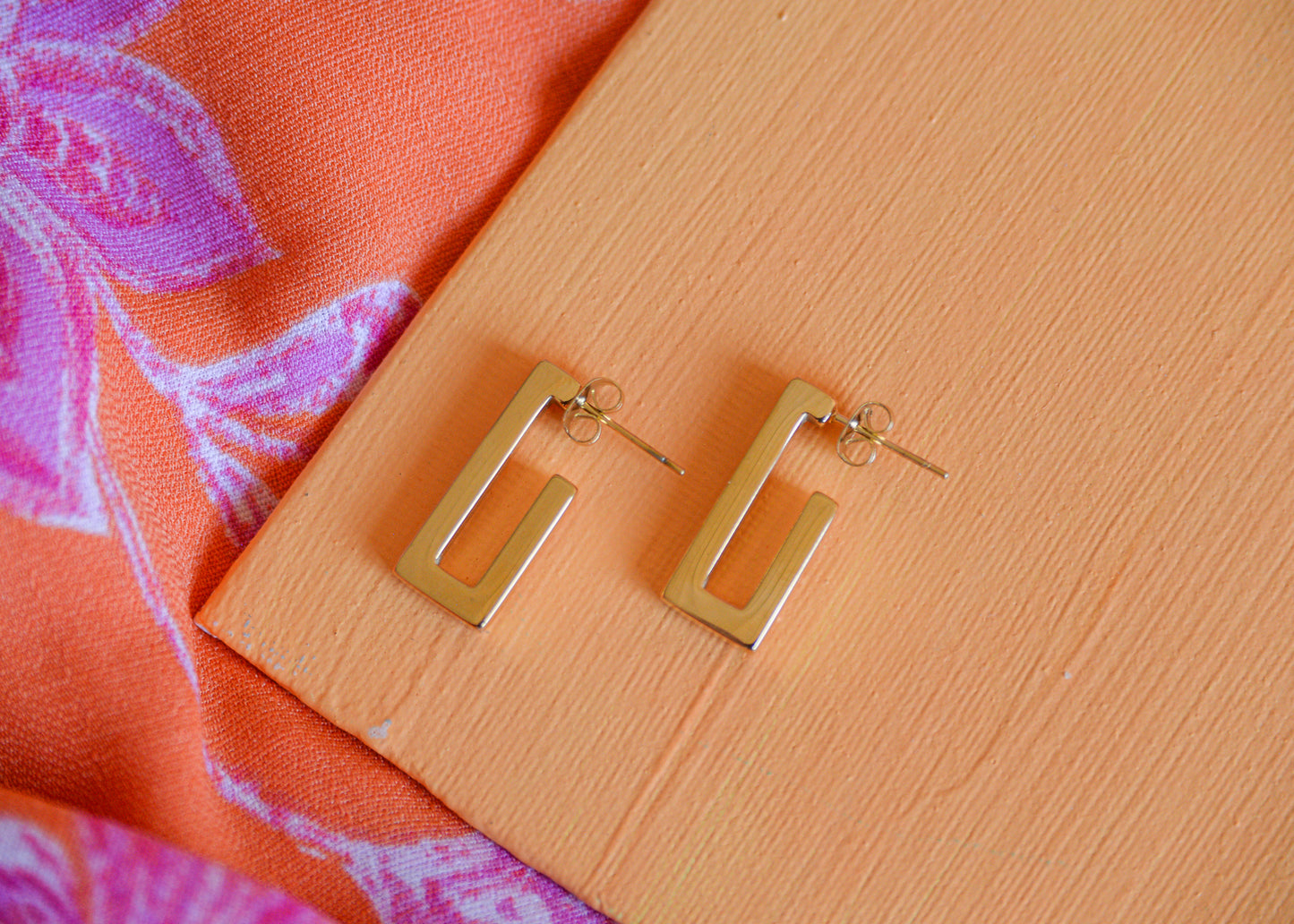 Titanium Rectangle Hoop Earrings