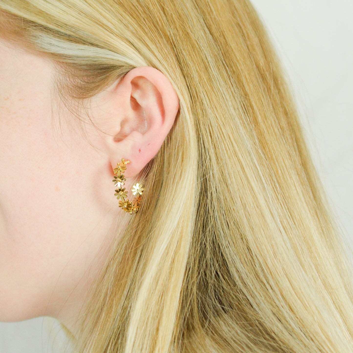 Titanium Daisy Hoops