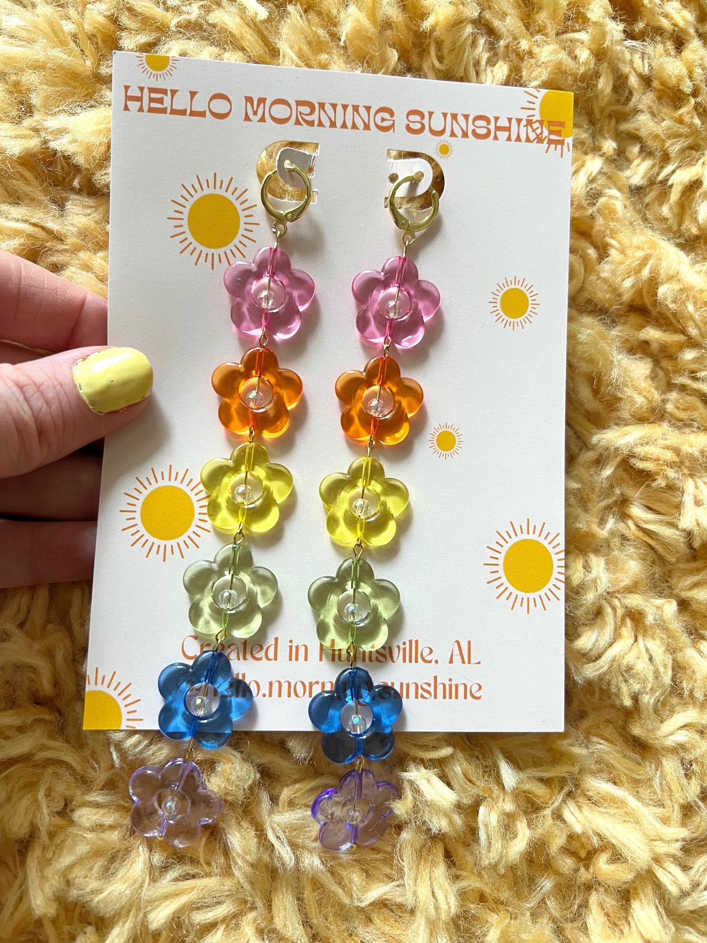 Rainbow Flowers (Large Dangles)