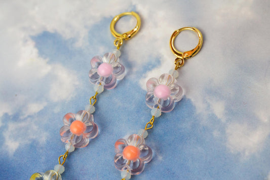 Dreamy Pastel Flower Rainbow Earrings