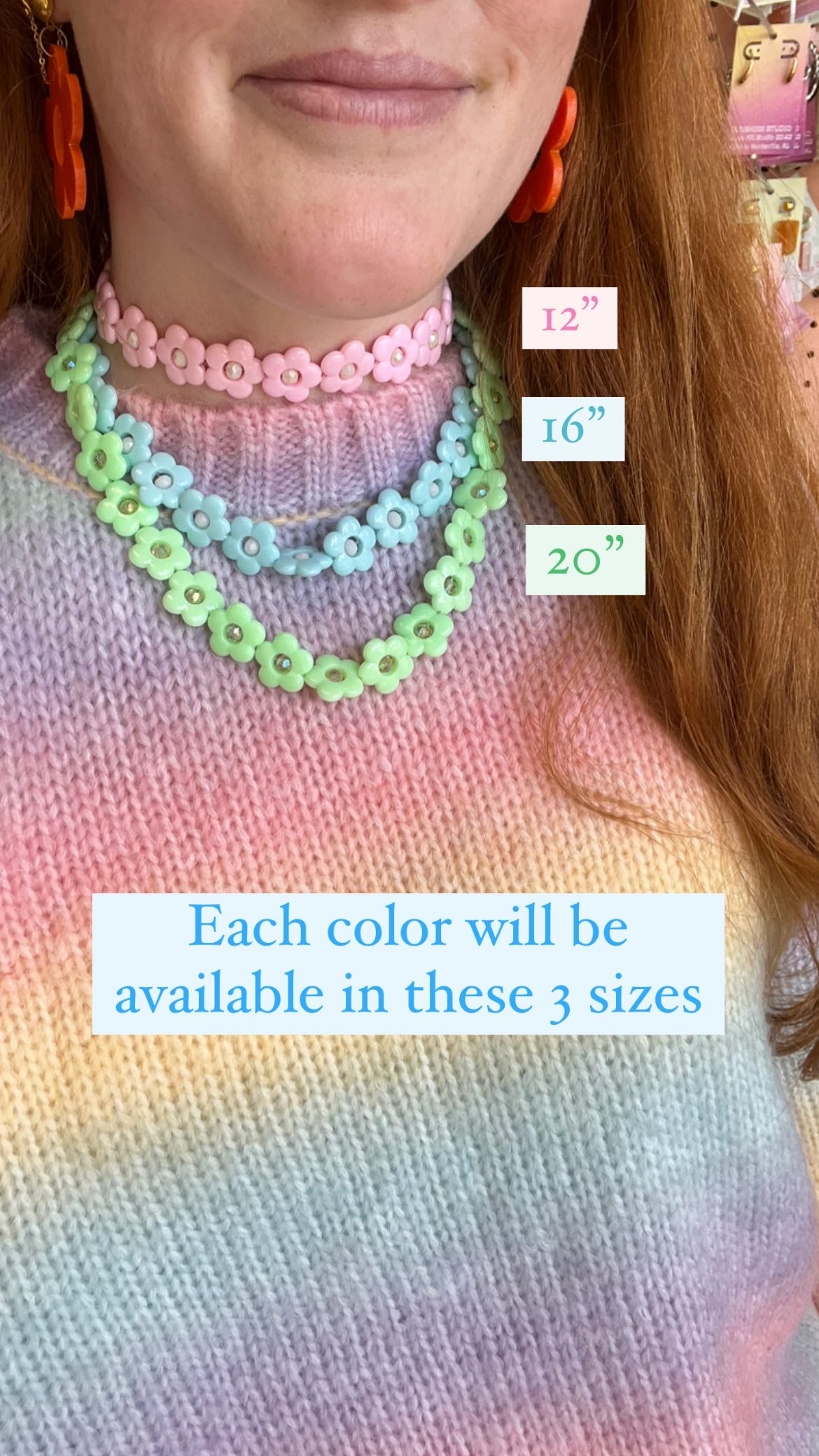 Pastel Pink Flower Necklace