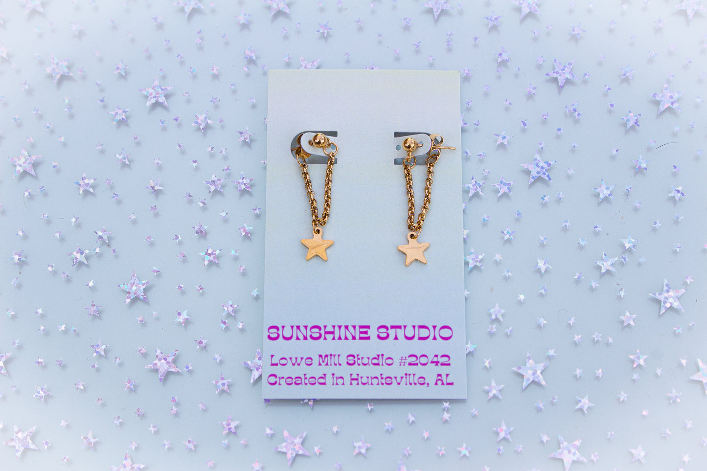 Eyes Full of Stars Titanium Chain Earrings