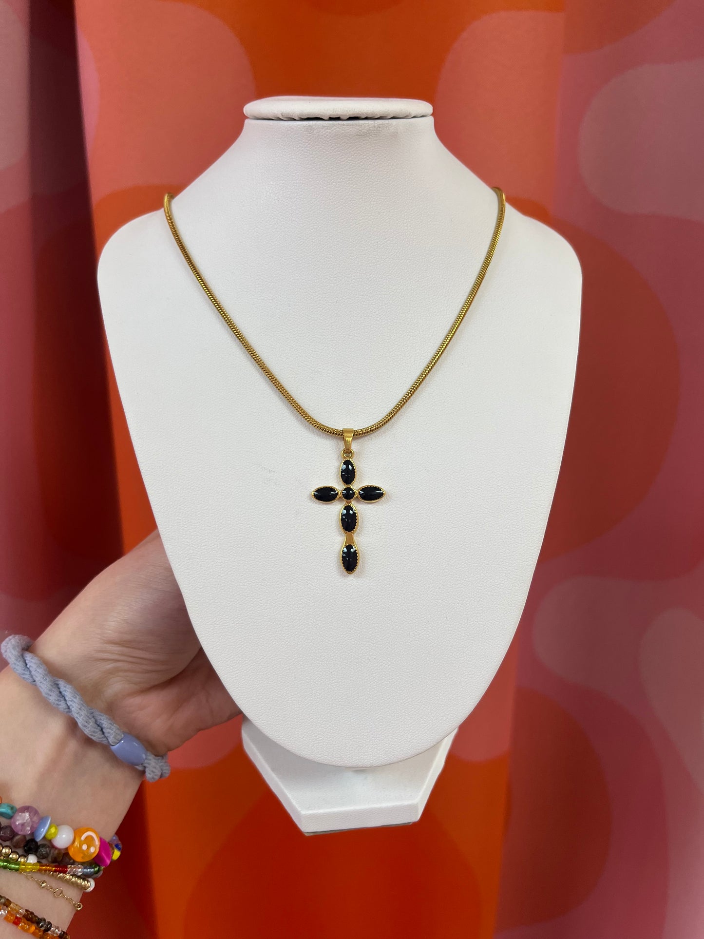 Colorful Cross Titanium Necklace