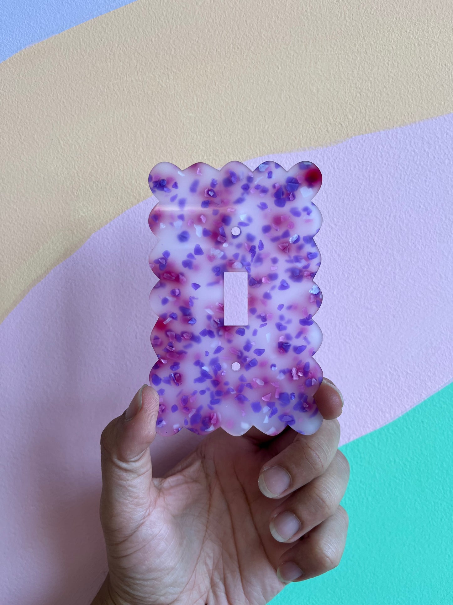 Pink and Purple Terrazzo Outlet Covers