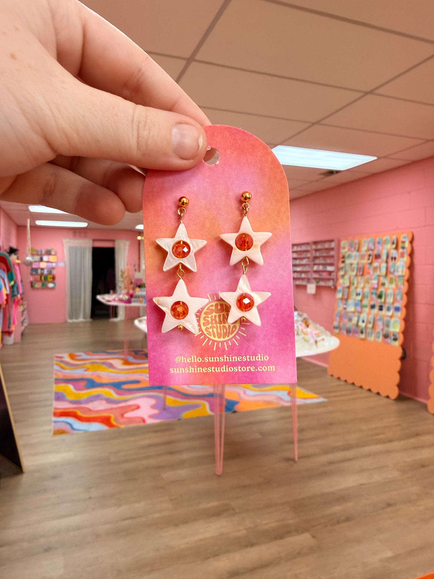 Beaded Star Earrings
