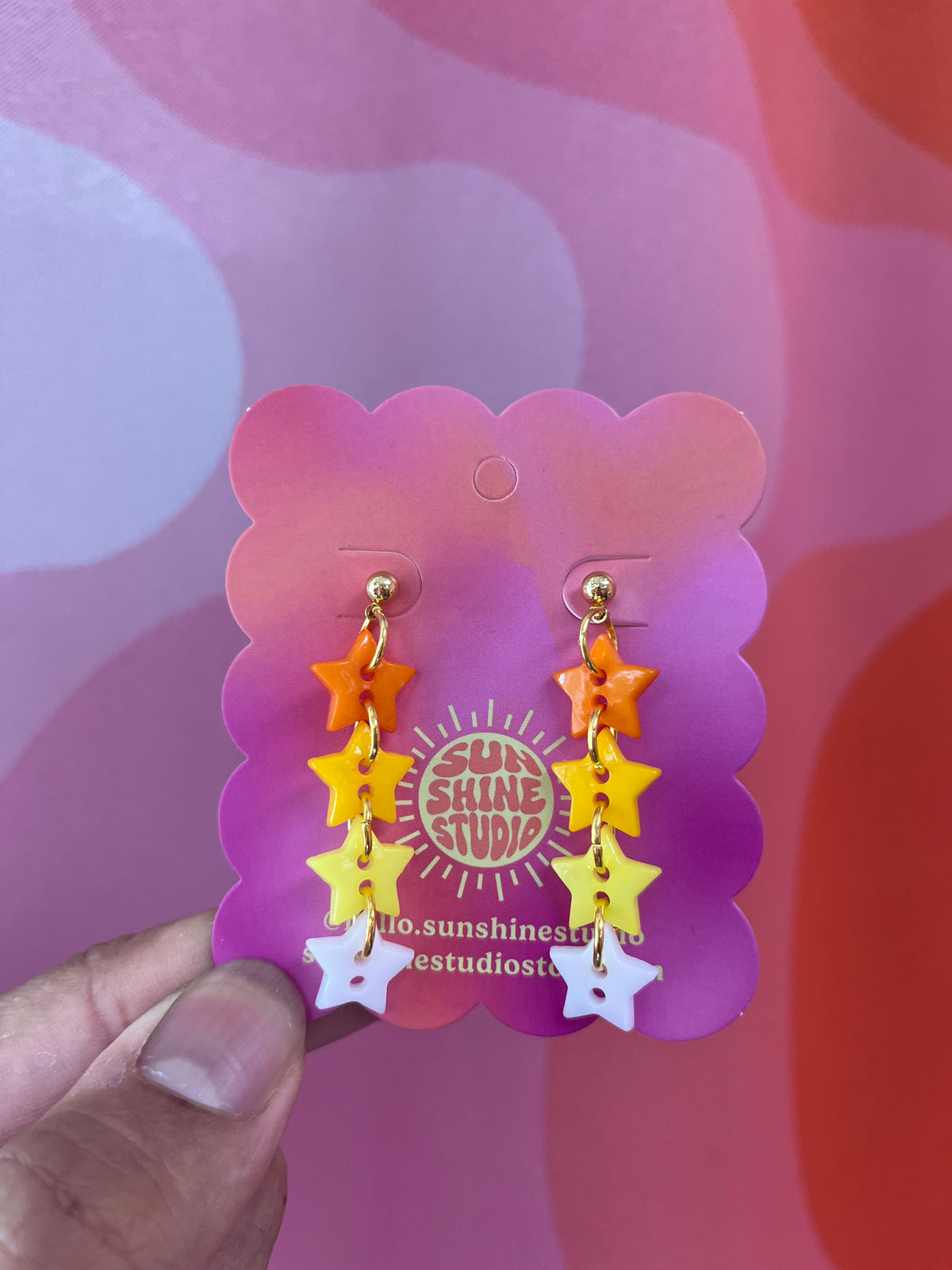 Bright and Fun Button Dangle Earrings