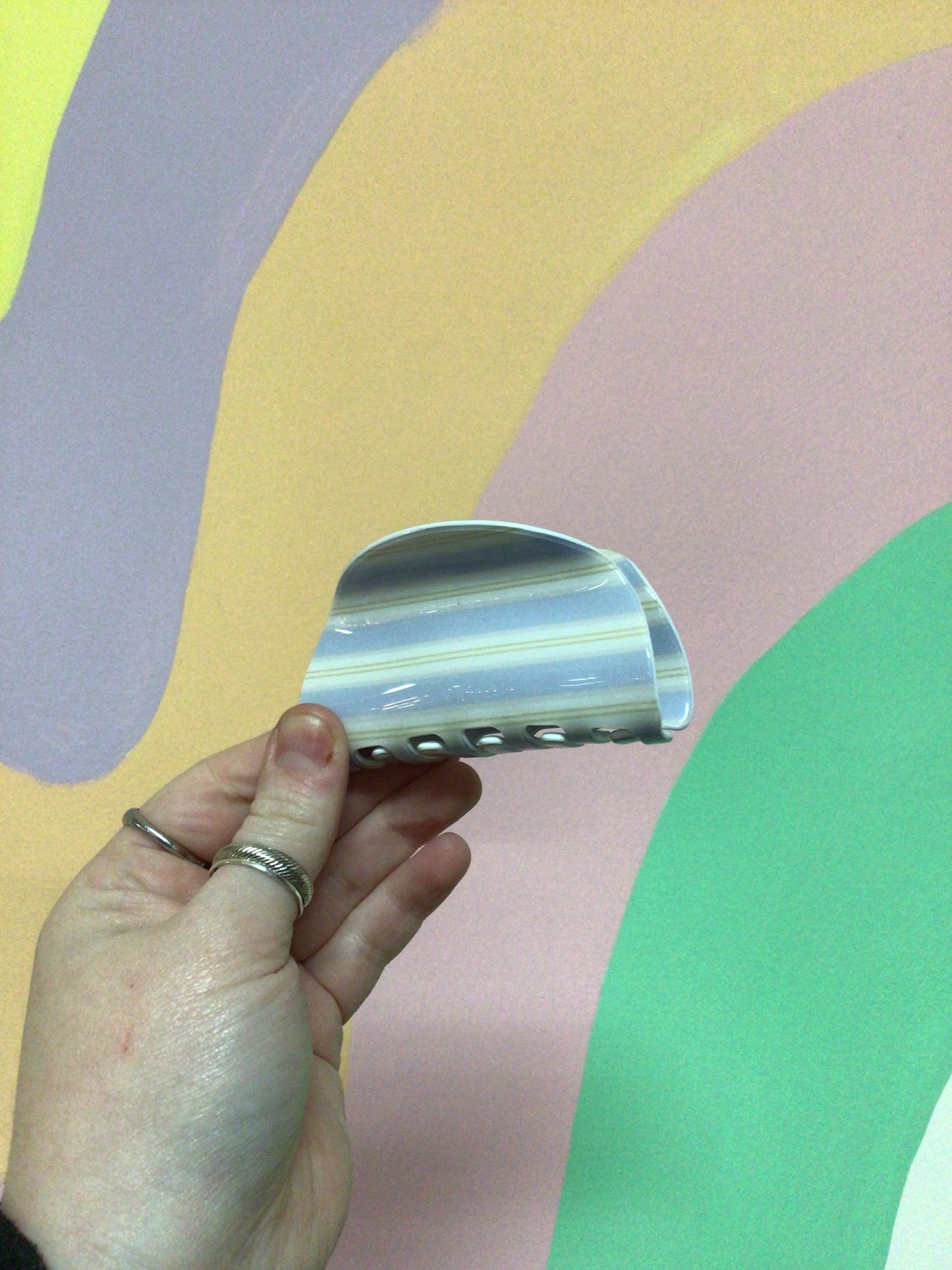 Lilac Stripe Hair Claw