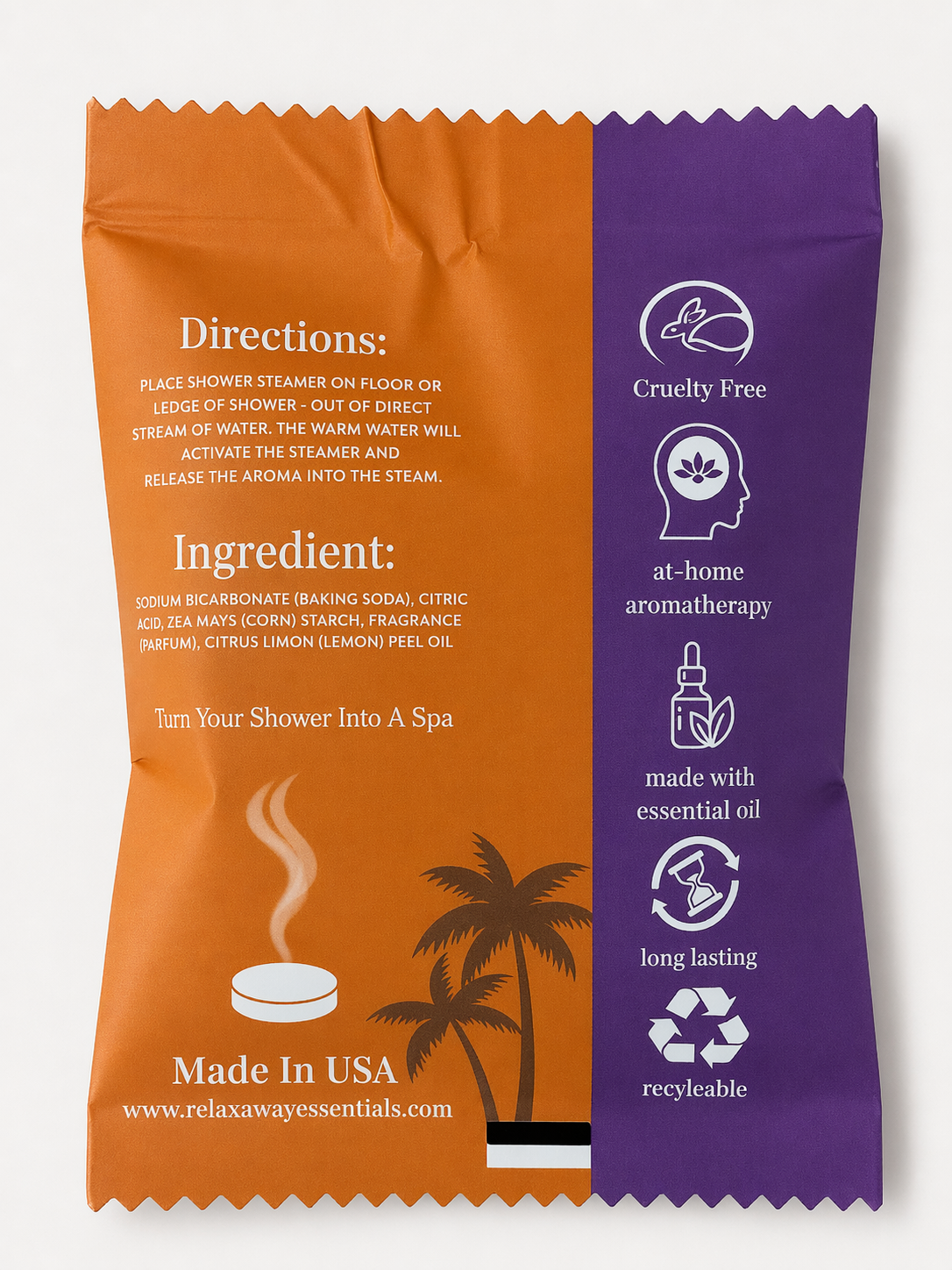 Single Shower Steamer - Aromatherapy - Wholesale Spa Tablets: Reset