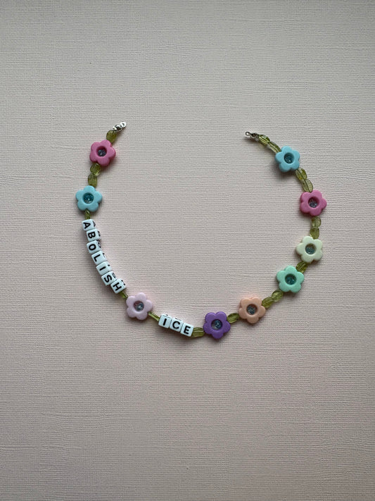 Abolish ICE Flower Vine Phone Charm or Bag Charm