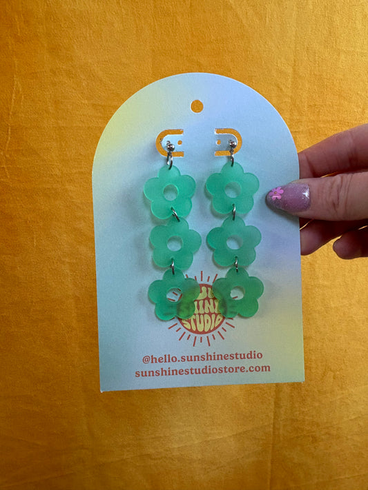 Retro Flower (Green Sea Glass)