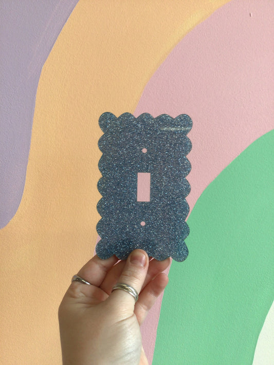 Ice Blue Glitter Outlet Covers