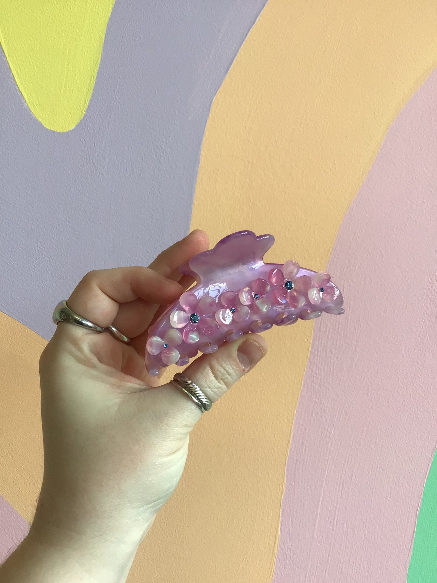 Appliqué Flower Hair Claws