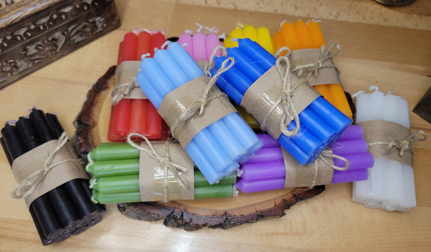 Pack of 10 colored spell candles, Chime Candle 4 Inches: Black