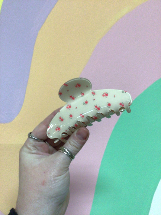 Cream Toile Hairclaws