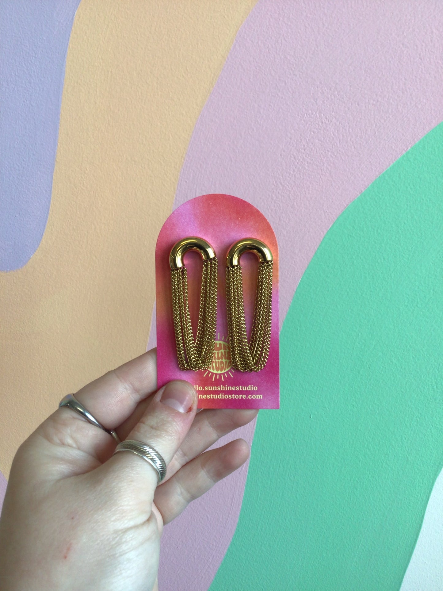 Whitney Titanium Chain Dangle Earrings